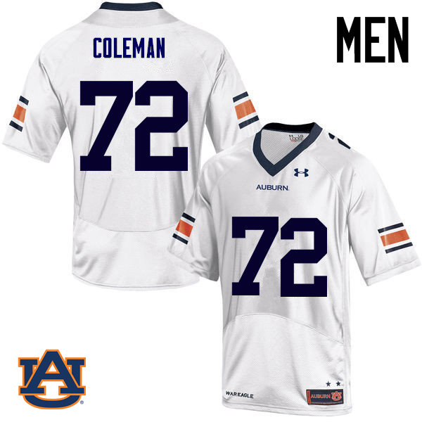 Men Auburn Tigers #72 Shon Coleman College Football Jerseys Sale-White